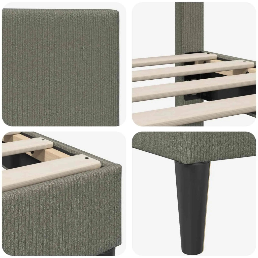 Struttura del letto-Giroletto Grigio Chiaro 120 x 190 cm Tessuto in Cords