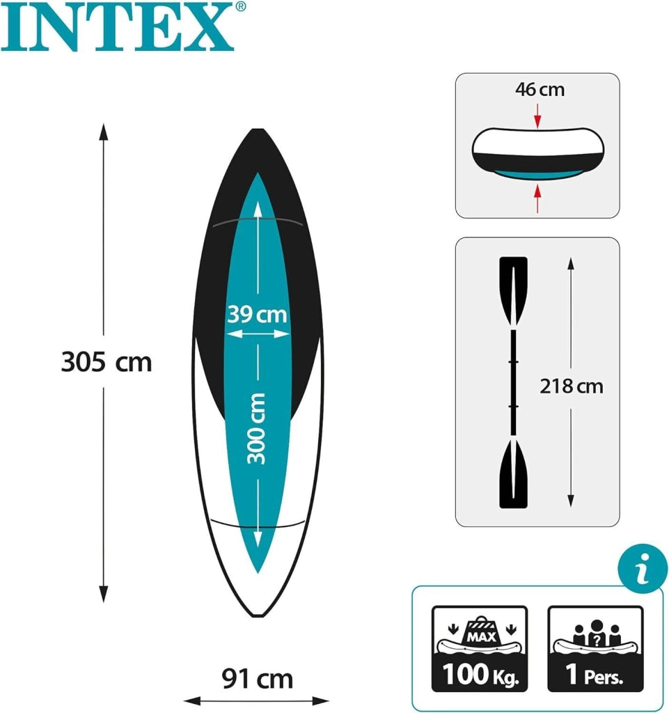 Intex Canoa K1 Excursion Pro Cm 305X91X46 I,1