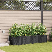 Vaso da giardino 4 pcs Nero Plastica 42002847