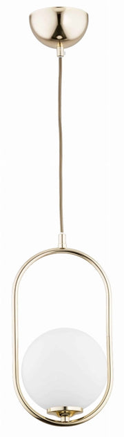 Lampada a sospensione Alfa Noval M ottone/bianco E14