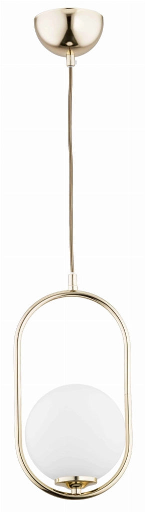 Lampada a sospensione Alfa Noval M ottone/bianco E14