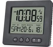 Wekker digitale radiogestuurd con 2 orari di allarme, visualizzazione temperatura, funzione snooze 5 minuti e sincronizzazione oraria automatica, funziona con batterie (2 batterie AAA non incluse).