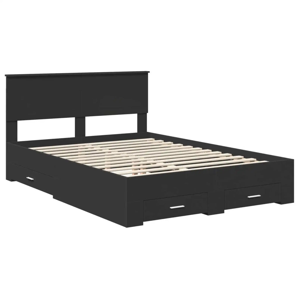 Struttura del letto Nero 135 x 190 cm Legno multistrato 3410905