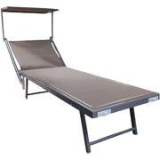 LETTINO MARE ALLUMINIO CON PARASOLE BASIC TORTORA