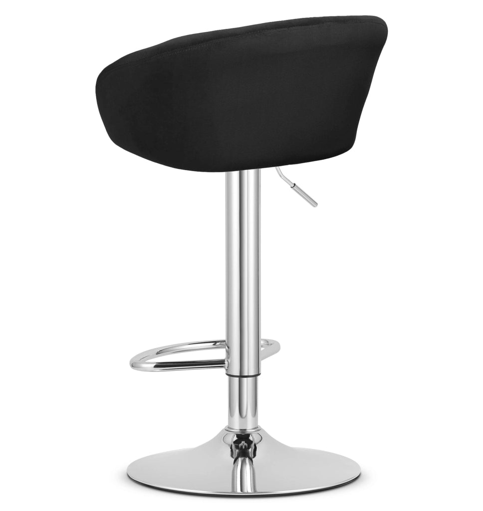Sgabello in velluto VALORA EAST - Nero x 2