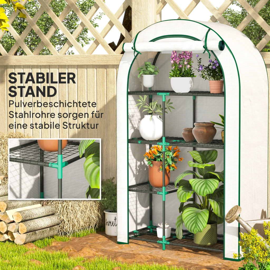 Serra da Giardino 4 Ripiani ¨C Xylo ¨C Telo Plastica Bianco 100x45x160cm