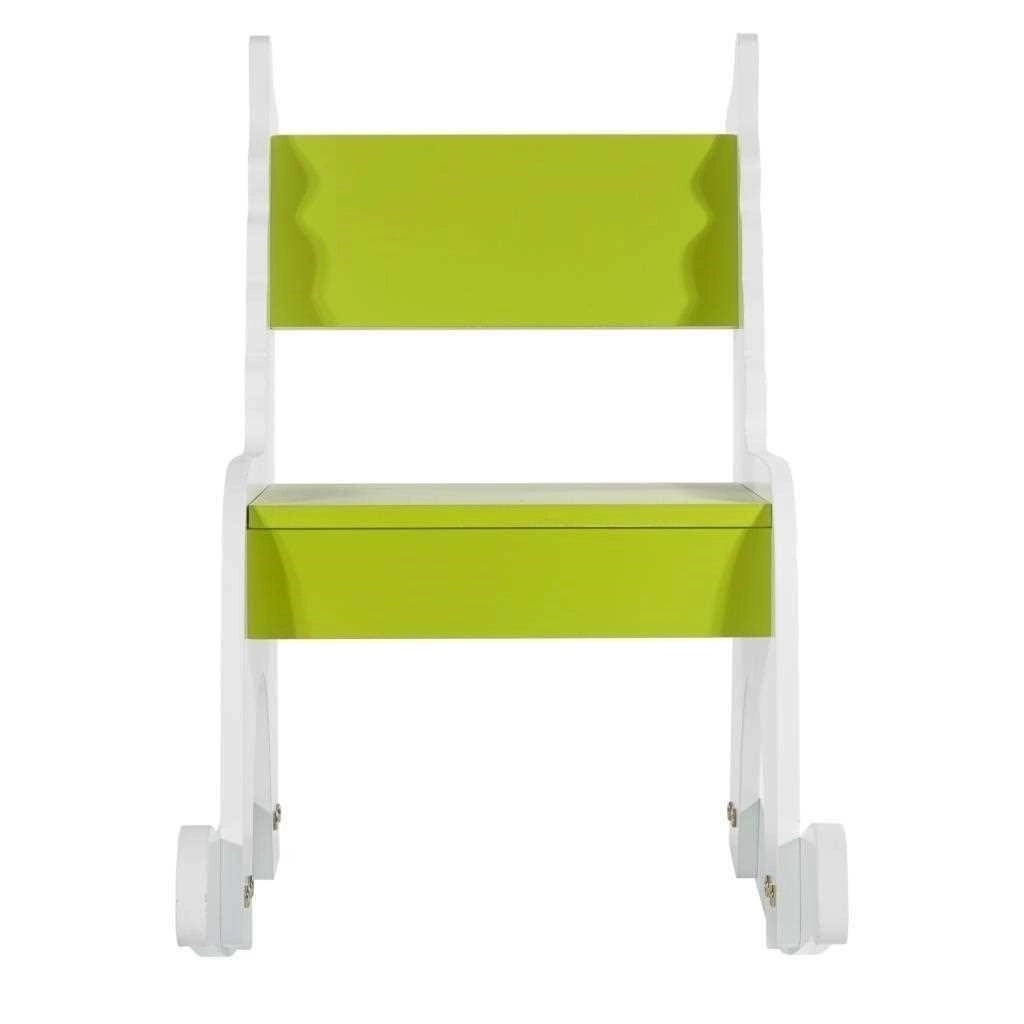 Mecedora infantil de madera con lacado verde 33x55x51.5