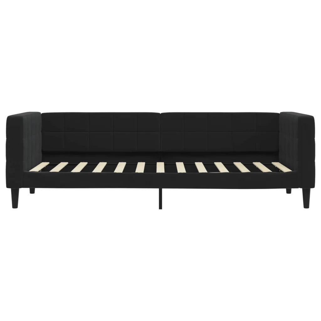 Divano letto | Sof¨¤ letto | Letto singolo Estraibile con Cassetti Nero 80x200 cm in Velluto