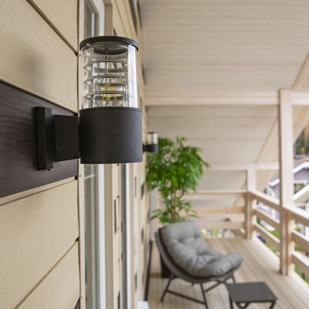 Maytoni Lampada da parete moderna Bronx 1 luce E27 IP54 nero alluminio