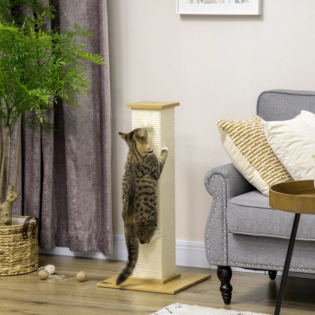 Tiragraffi per gatti ¨C zephmum ¨C 38x38x80 cm, beige e marrone