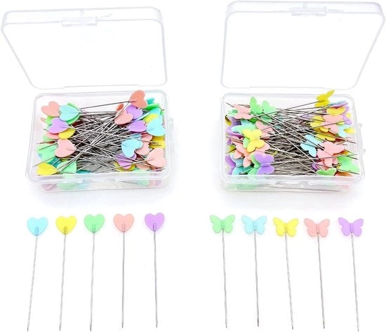 200 pezzi di spilli per cucire a lunghezza standard con grande testa colorata per cucire e far da patchwork