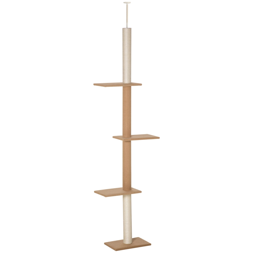 ALBERO RICREATIVO PER GATTI Regolabile Khaki con 4 piattaforme