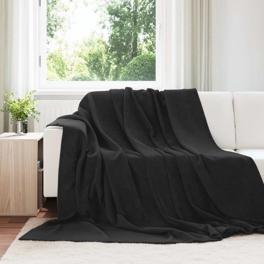 Coperte da Pile 6 pcs Nero 240 x 270 cm Panno