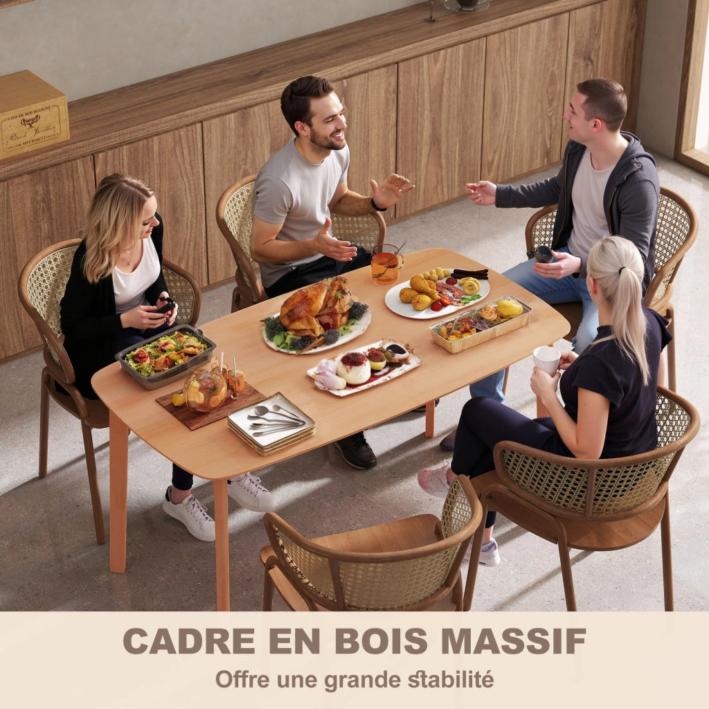 Tavolo da pranzo rettangolare allungabile ¨C Xylo ¨C legno massello naturale 150x80x76 cm per 6 persone