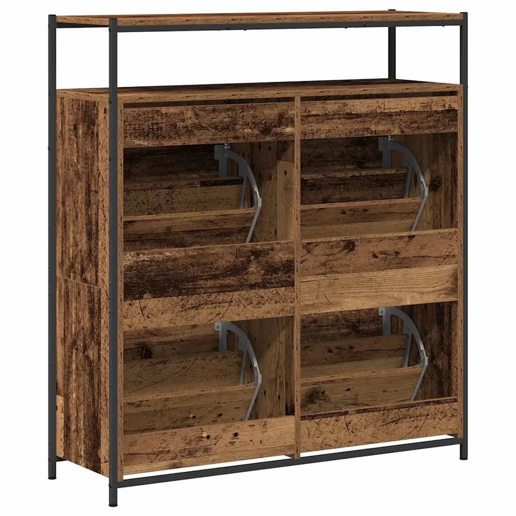 Scarpiera | Mobile per scarpe con porta Legno vecchio 100 x 34 x 112 cm