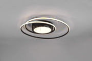 YAVA PLAFONIERA LED 56W 6800lm, 2700 - 6000K NERA TONDA CON TELECOMANDO MULTIFUNZIONE D.60CM  DIMMERABILE