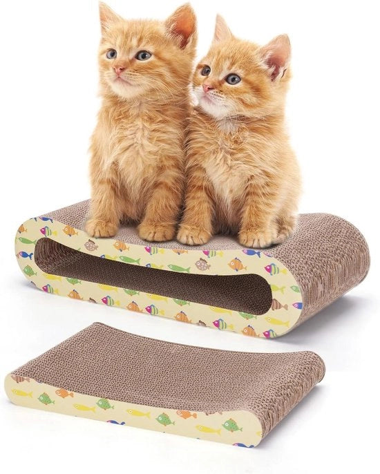 Piastra di Scrivio Cardboard 2-in-1 Scaffalatura con Catnip per Gatti in Corrugato Disponibile in .