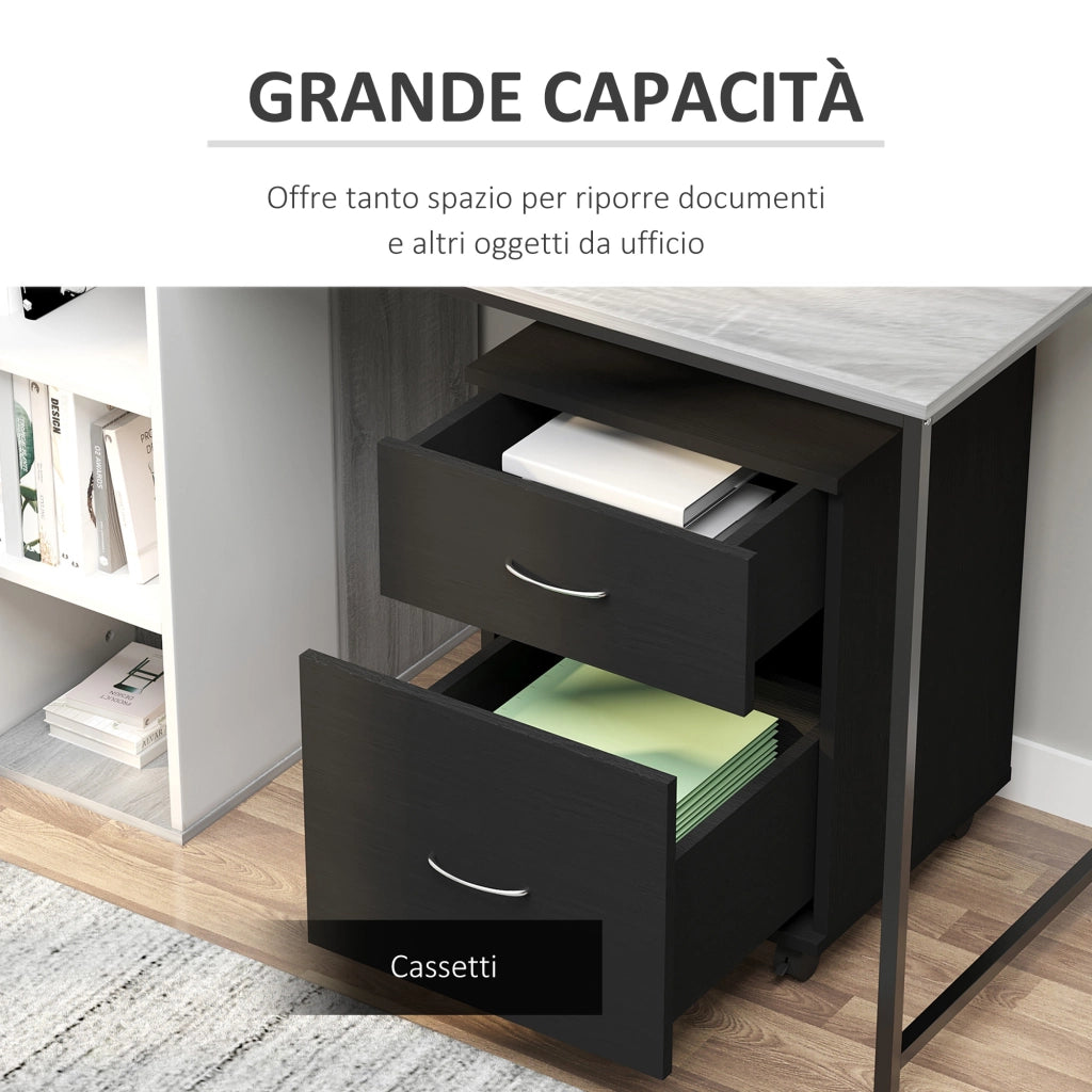 Cassettiera con Ruote ¨C zephmum ¨C Legno Nero 60x40x80