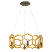 Lampadario Moxie nido d'ape oro caldo 6xE14 Hinkley
