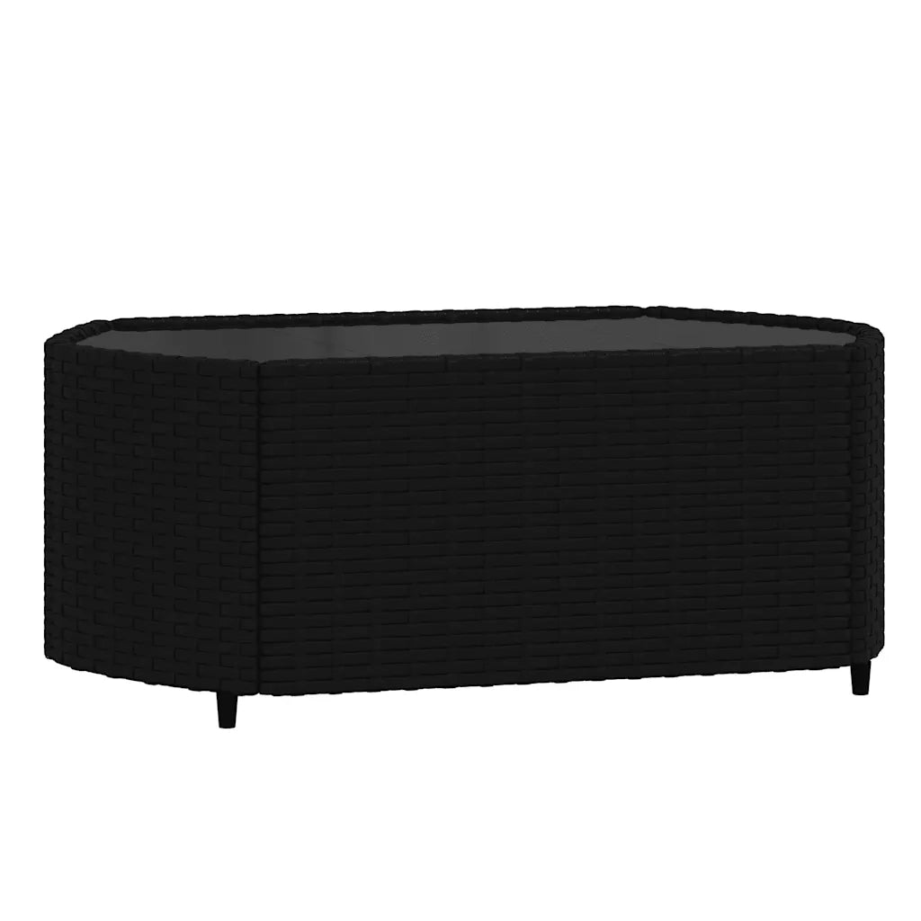 Set Divani da Giardino 3 pz con Cuscini Nero in Polyrattan 319743