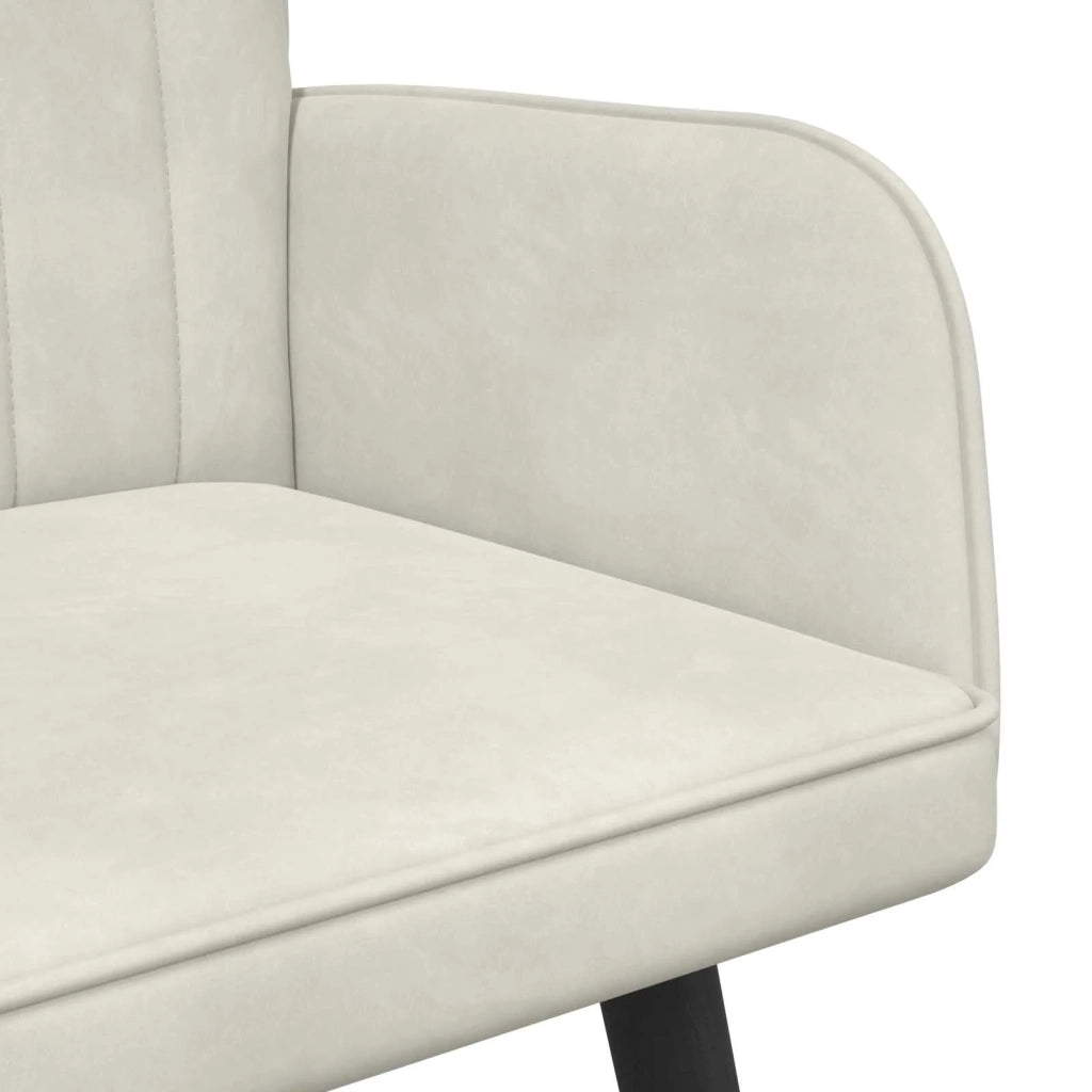 Sofa a Due Posti Crema 115 x 61 x 87 cm Velluto 42028957