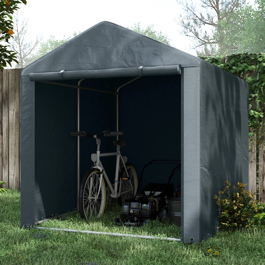 Capannone per Attrezzi ¨C zephmum ¨C Grigio Scuro 160x218x172 cm