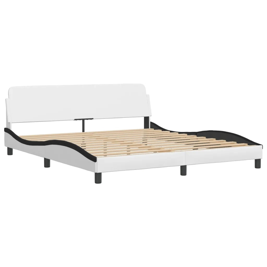 Giroletto con LED senza Materasso Zadar Bianco e Nero 180x200 cm
