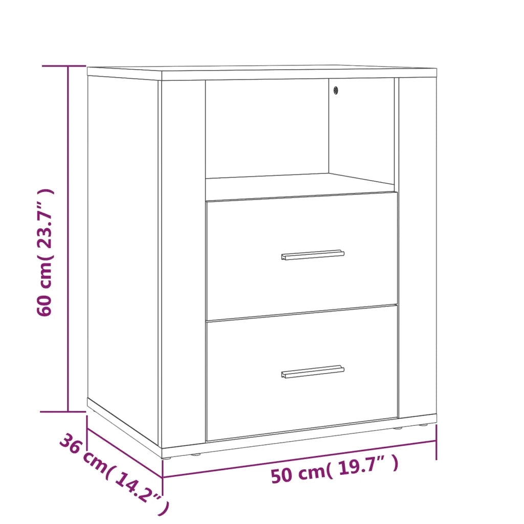 Comodino | Armadio da Notte | Mobiletto da notte Rovere Fumo 50x36x60 cm Legno Multistrato