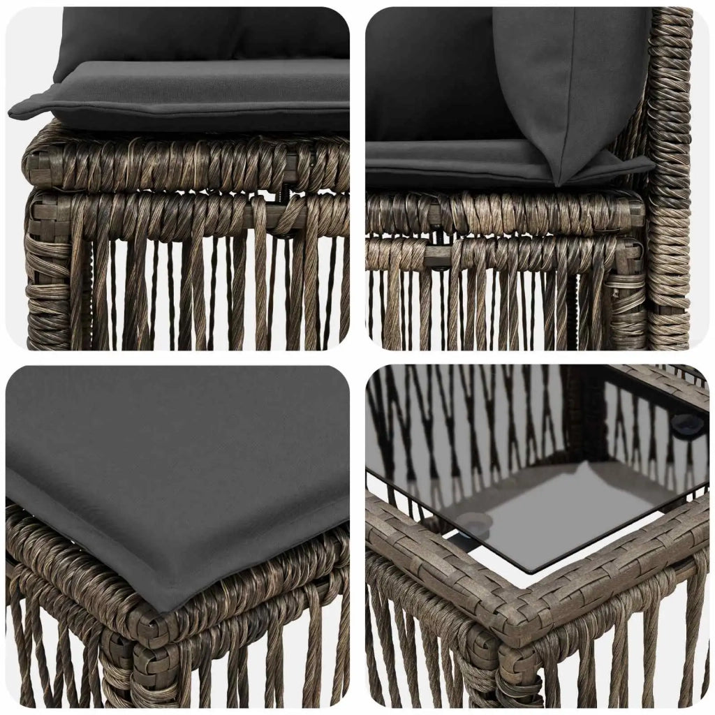 Set Divano da Giardino 5 pcs Grigio polyrattan 3434132
