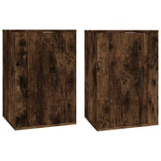 Mobile TV multimediale da parete mensola TV credenza TV per sala da pranzo soggiorno camera da letto 2 pezzi rovere affumicato 40 x 34,5 x 60 cm marrone 02_0028983