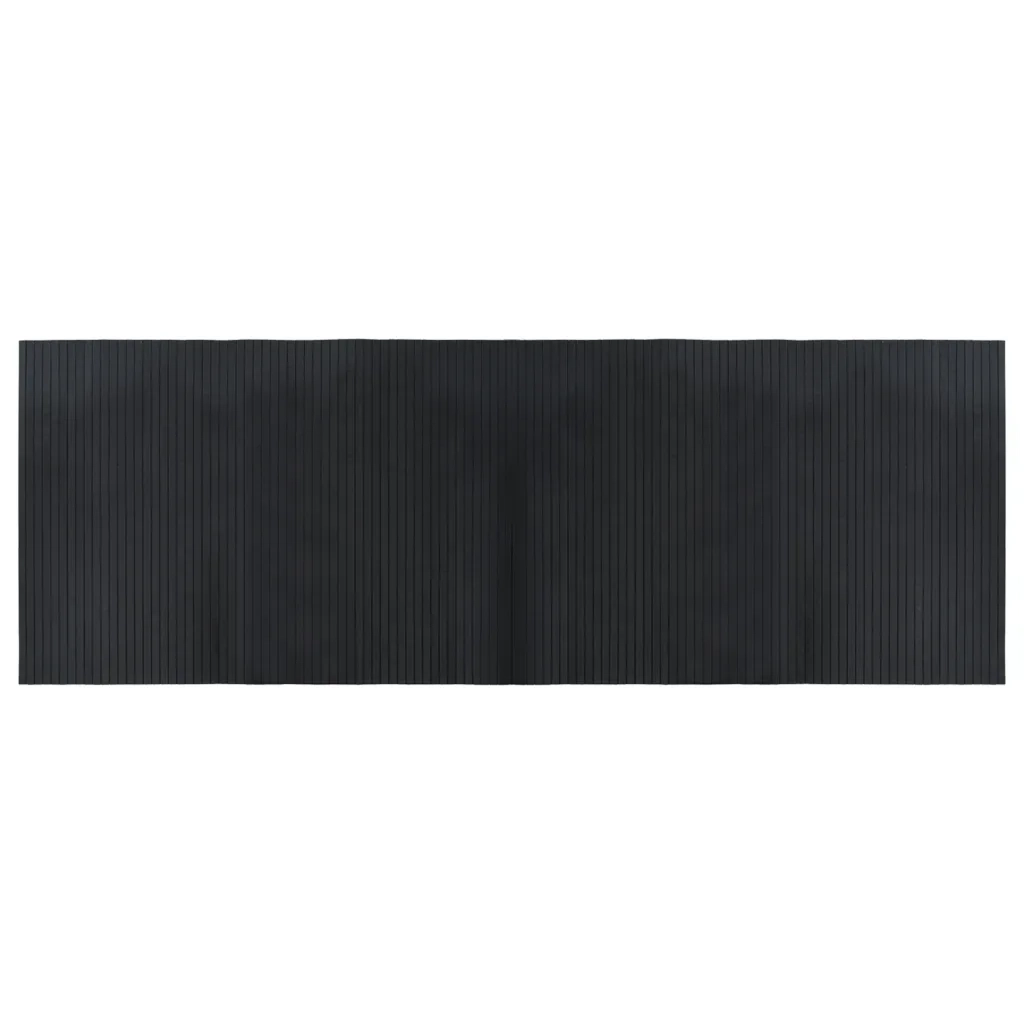 Tappeto Rettangolare Nero 70x200 cm in Bambù 376744