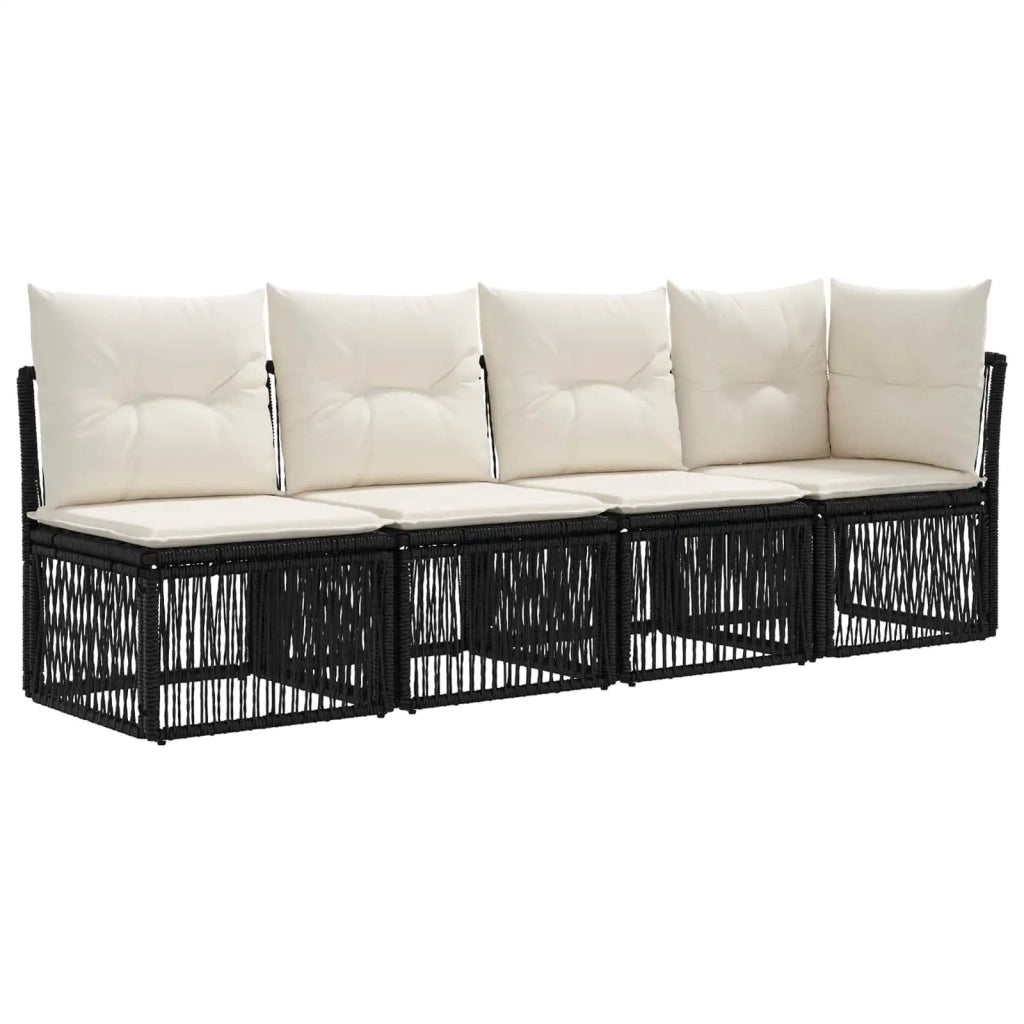 Set Divano da Giardino 8 pz Nero polyrattan 3435652