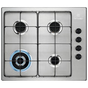 Electrolux EGS6414X Piano cottura a gas 60 cm 4 fuochi Wok multicorona 4000 W comandi laterali accensione elettronica Sicurgas colore Inox
