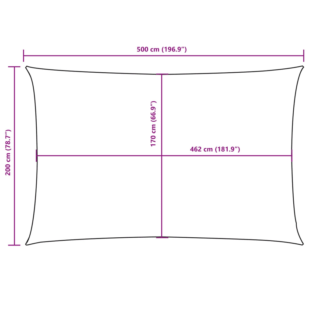 Parasole a Vela Oxford Rettangolare 2x5 m Marrone 135809