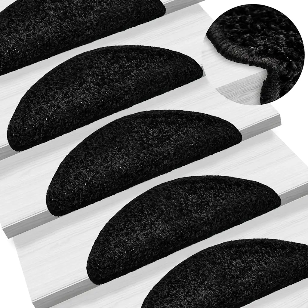 Tappetini per scale 20 pz 56x17x3 cm Nero Semicircolari 3365838