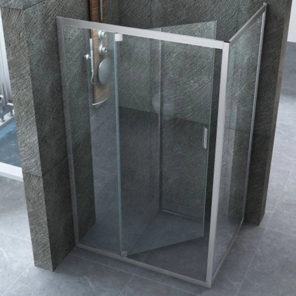Box doccia due lati battente jade trasparente porta battente esterna, misura 65x120