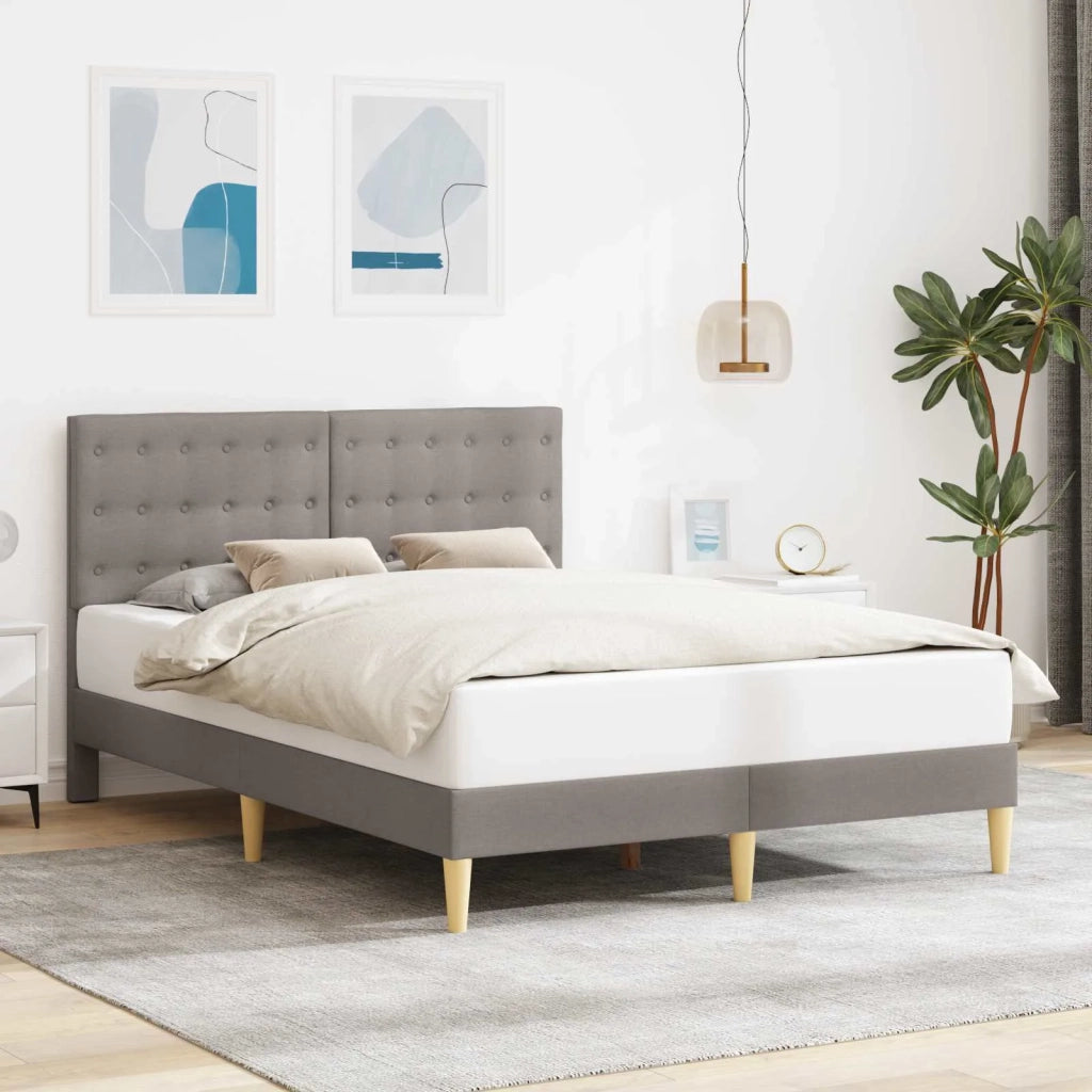 Letto matrimoniale | Letto per adulti | Struttura del letto con testiera Tortora 140 x 190 cm Tessuto