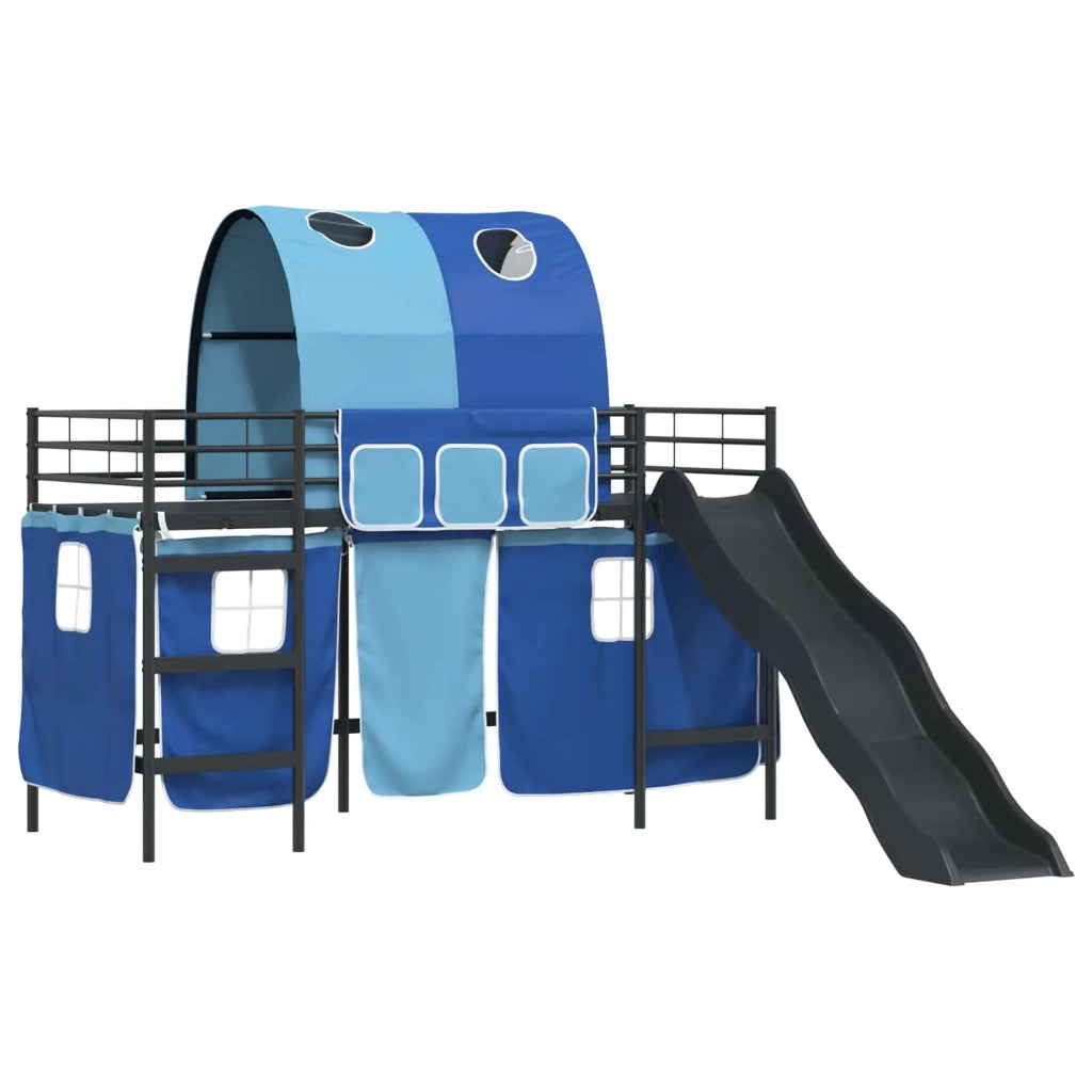 Struttura del letto loft per bambini Nero e Blu 74,5 x 190 cm