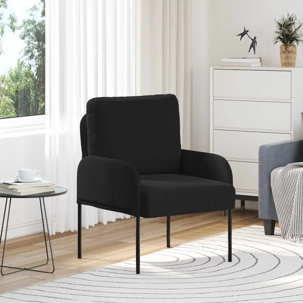 Divano | Divano da soggiorno | Sofa con cuscino 55cm Nero Legno compensato