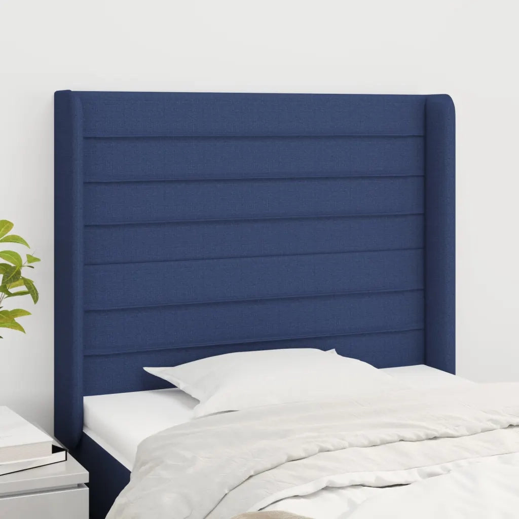 Testiera | Testata ad Orecchio Blu 103x16x118/128 cm in Tessuto