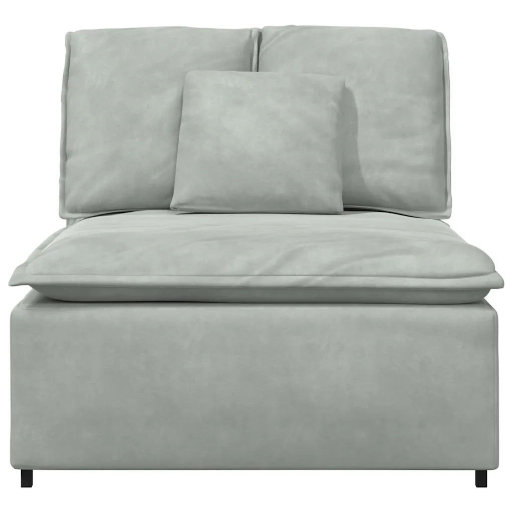 Modulo Centrale Divano Modulare con Cuscini Grigio Chiaro 100cm 4104429