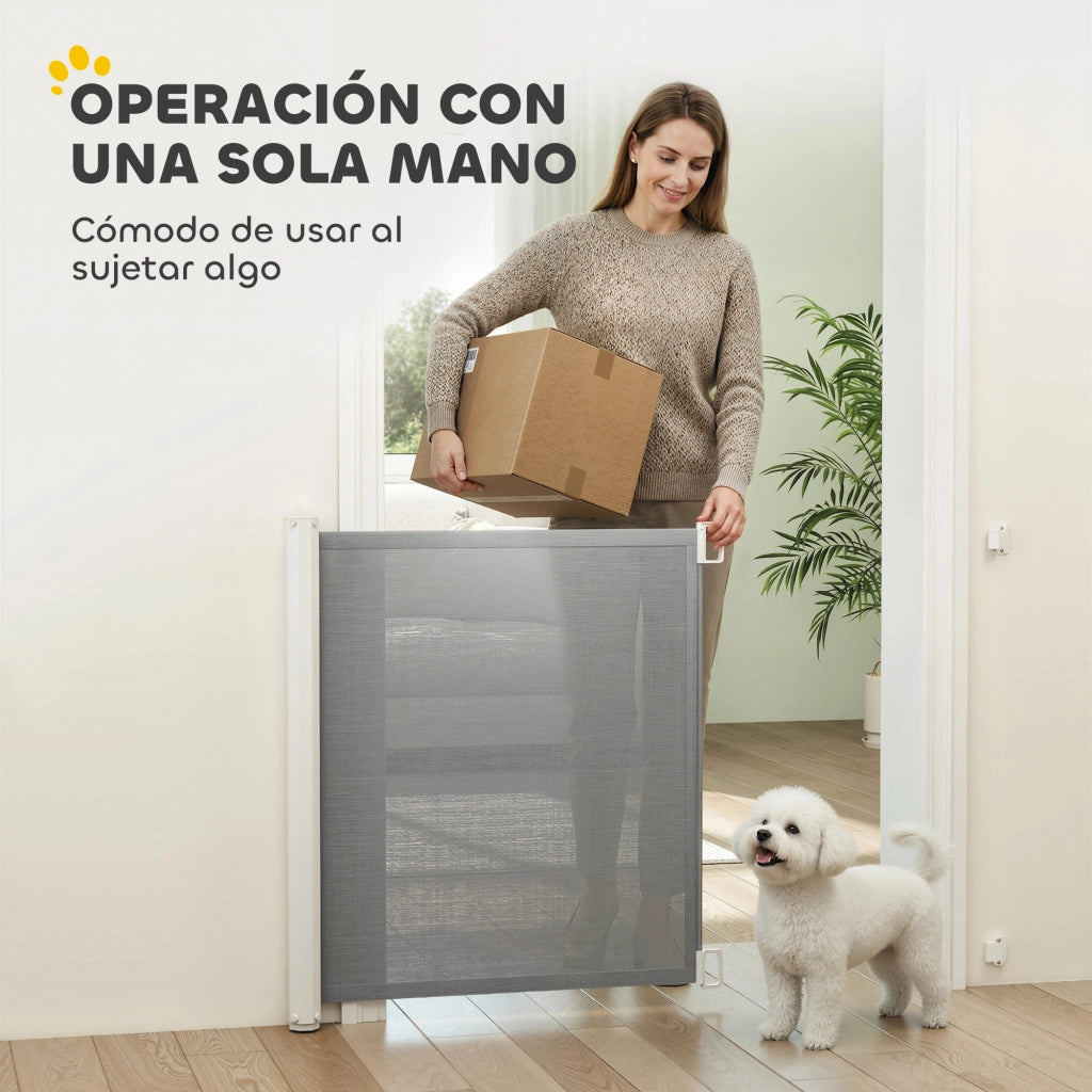 Barrera per Cani Estendibile ¨C Zephmum ¨C Grigio 115x5.5x82.5 cm