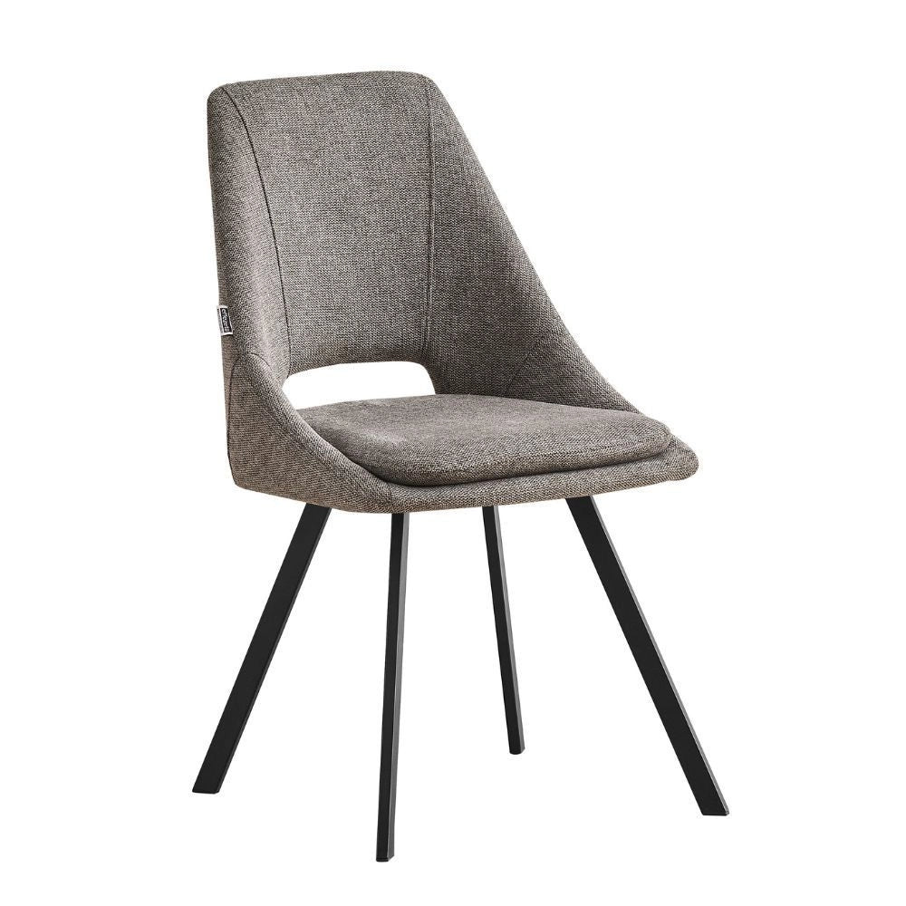 Set 2 sedie con cuscino imbottito tessuto grigio Blauss