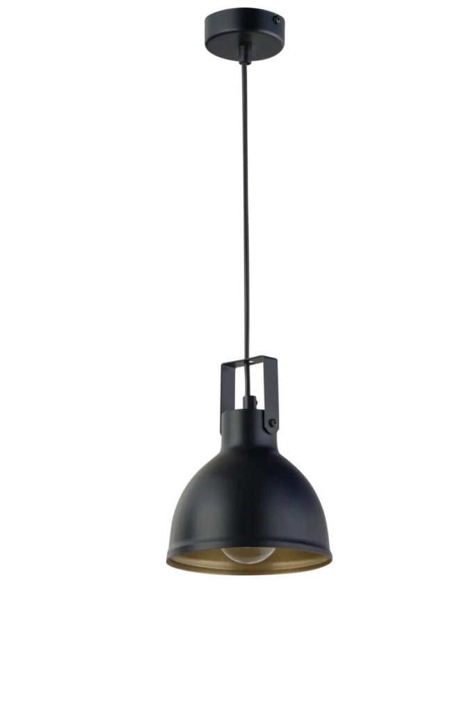 Lampada sospensione loft nera oro Mars E27 15W Sigma