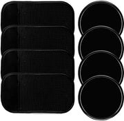 Matte antislip per auto, 8 pezzi, adesivi per schermo smartphone, due opzioni in nero, applicabili su entrambi i lati con gel nano adesivo riciclabile