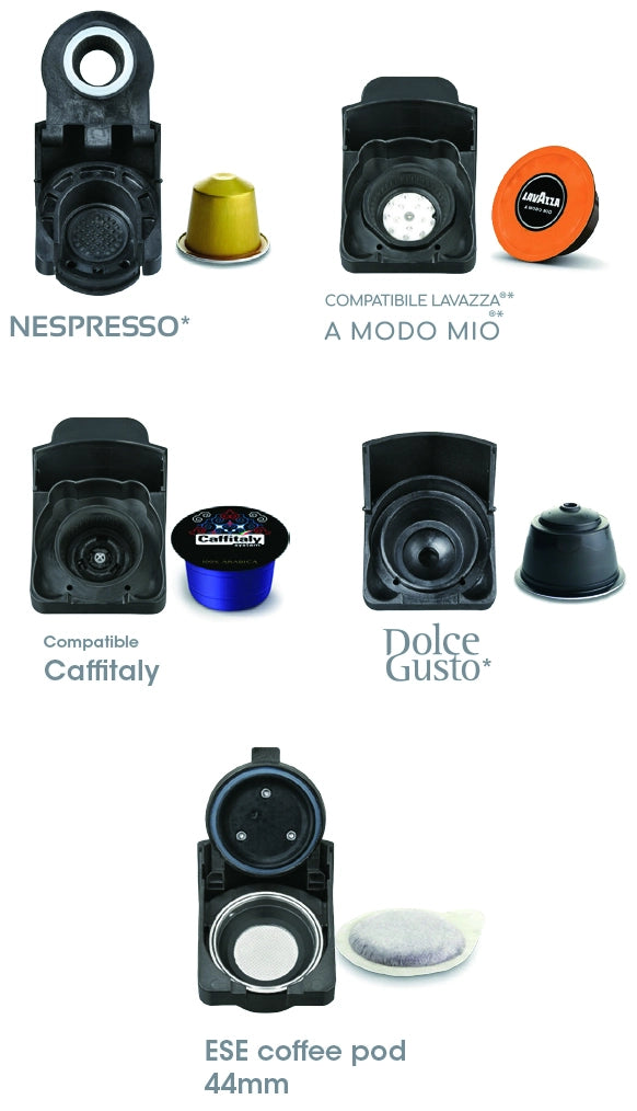Dcg MACCHINA CAFFÈ UNIVERSALE (capsule+cialde) 1.450 W Col. Nero