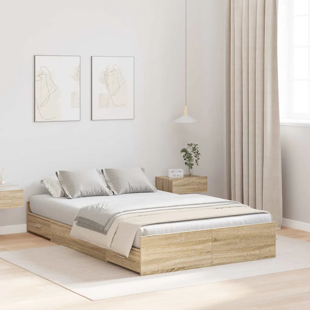 Struttura letto con contenitore Rovere Sonoma 120 x 200 cm 3335303