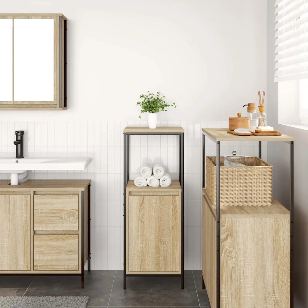 Mobile da Bagno con Ripiani Rovere Sonoma 36x35x95 cm