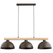 Lampada sospesa scandinava VERTA marrone legno 3xE27 15W Alfa