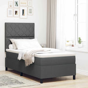 Letto a molle con materasso Grigio scuro 90 x 190 cm Tessuto 3342908